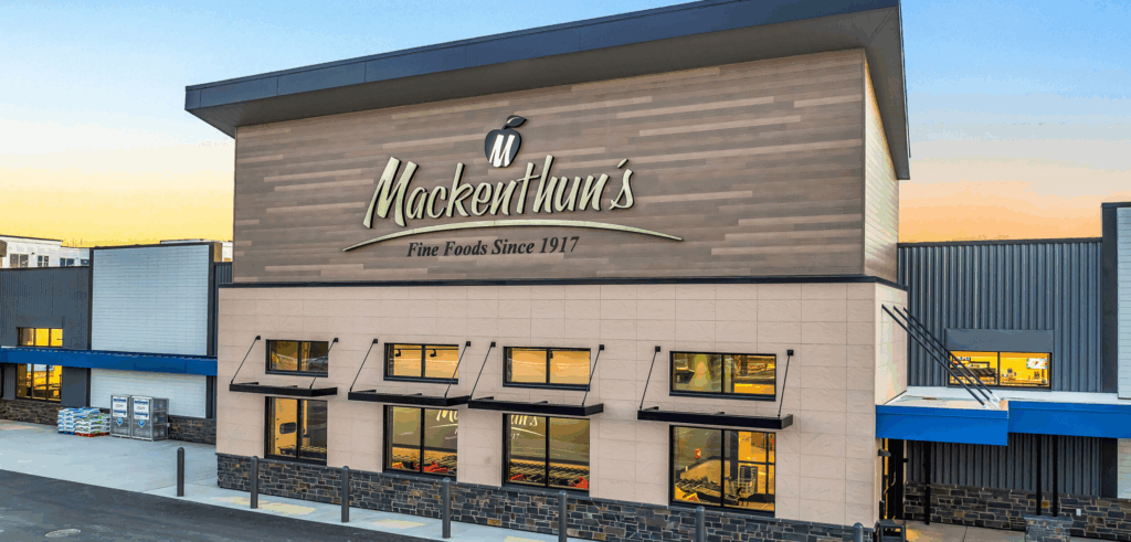 Mackenthun’s Fine Food storefront, grocery store with over-the-counter deli service